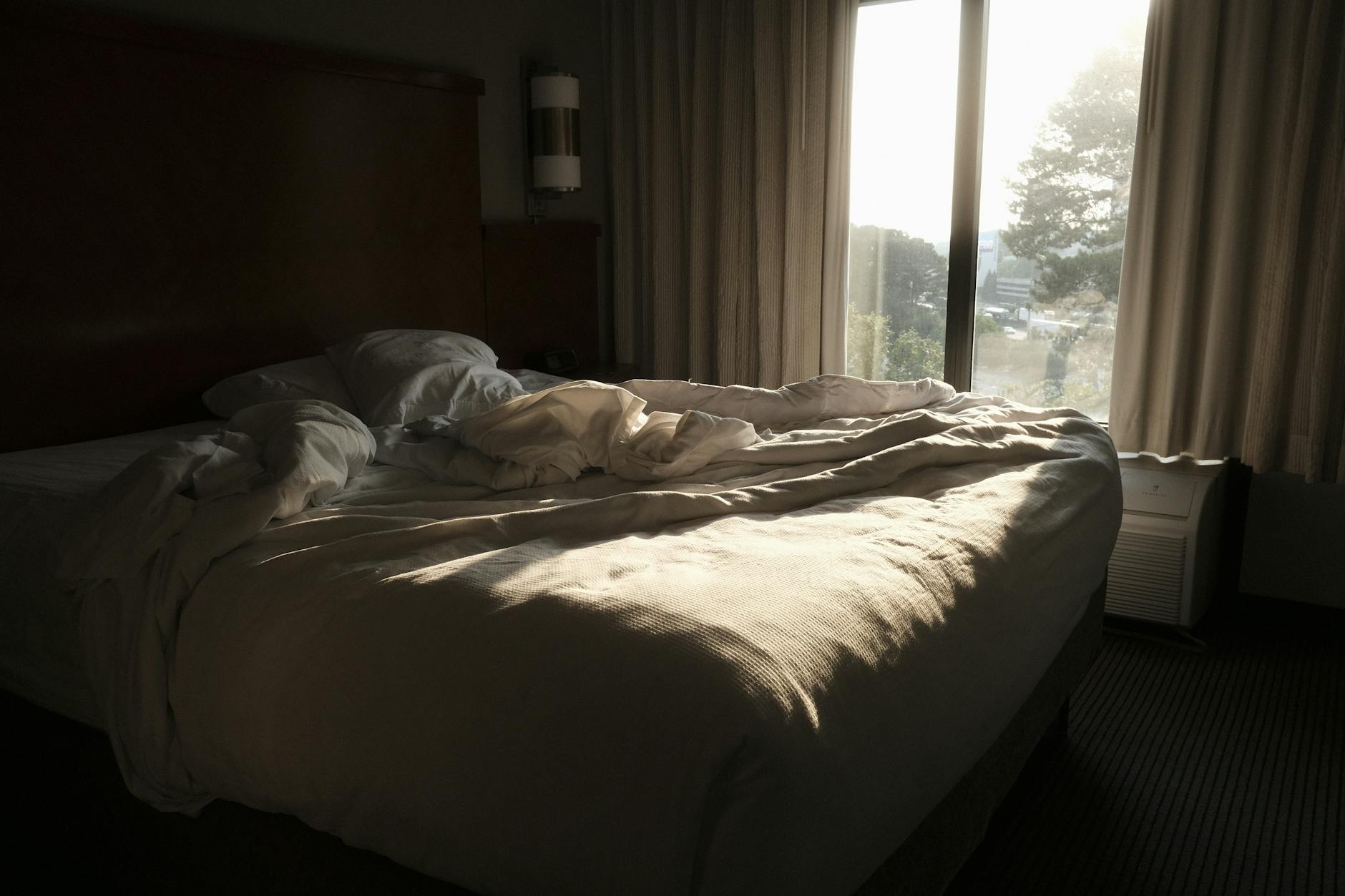 Morning light on a bed